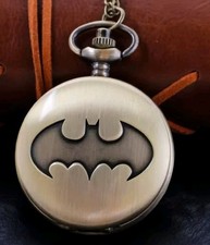 Batman bat aged gold quartz Pocket Watch Superhero
