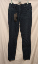 Jacob Davis UMA Mid Rise Curvy Fit Skinny Leg Jeans Sz 27 Waist Blue Blast Wash