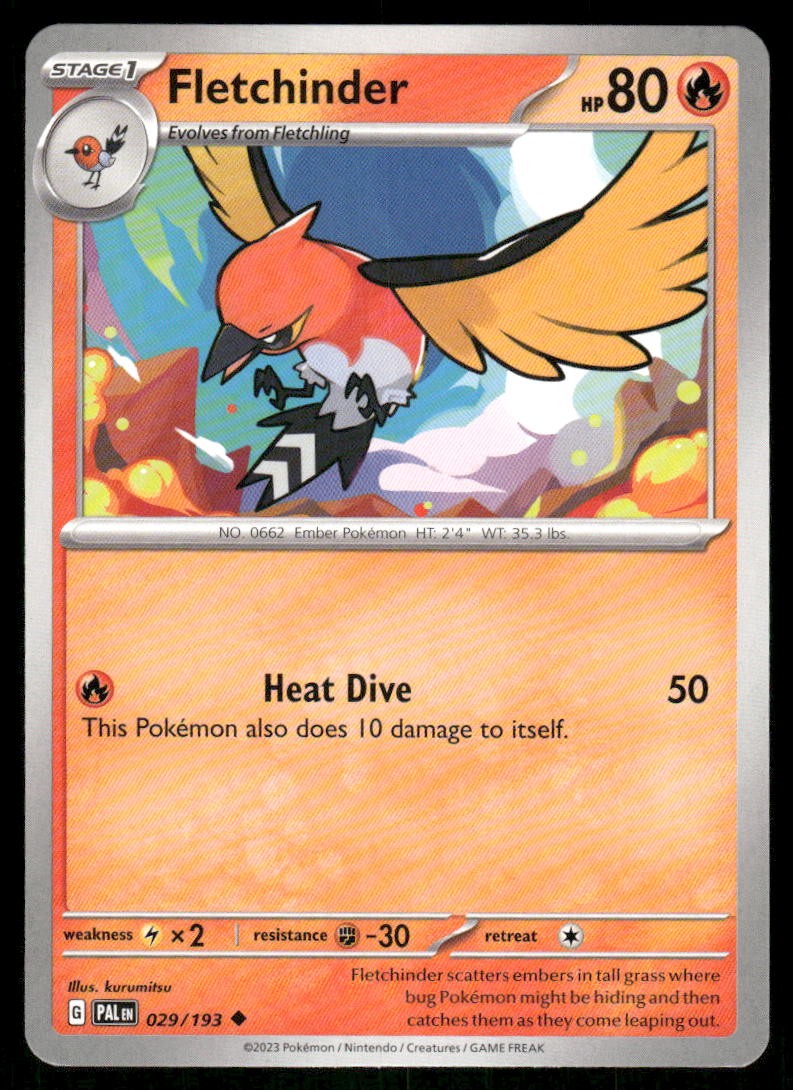 Fletchinder 029/193 - Paldea Evolved - Uncommon NM