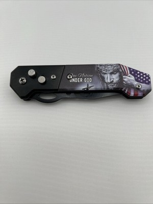 Pocket knife Folding Assisted Pocket Knife 8  One Nation Under God