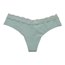 Victoria s Secret PINK No Show Seamless Lace Thong Iceberg Green Size Medium