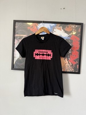 Rockstar Games Women's T-Shirt Black Pink Razor Blade Logo GTA Promo Size L
