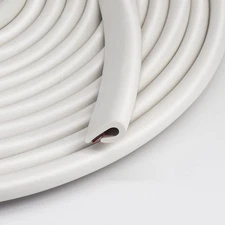 26FT 0.27inch White Rubber U Channel Edge Trim with Self-Adhesive Design