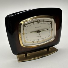 Europa 2 Juwelen Vintage Wecker Zweifarbig Holz Wind Alarme #27