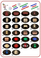 Vintage MARX 1/2" scale hard plastic Traditional style Dollhouse Furniture