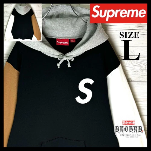 Sweat à capuche noir Supreme avec coton brodé logo S taille L streetwear