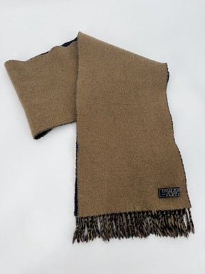 Acne Studios 100% Virgin Wool Unisex Light Brown/Navy Blue Scarf Made in Italy
