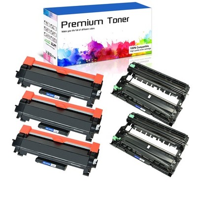 3PK TN760 TN730 Toner + 2PK DR730 Drum Unit for Brother MFC-L2730DW HL-L2370DWXL