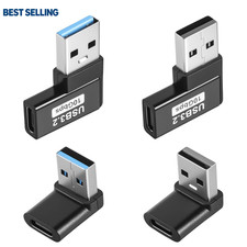 90 Degree USB to USB C Adapter 4 Pack Up and Down Horizontal Angle A Male to