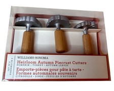 Williams Sonoma Autumn Pie Cutters Pumpkin Turkey Leaves Set NIB Retired