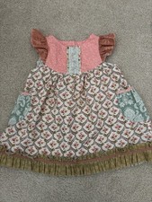 Girls summer Matilda Jane platinum dress ruffle sleeves size 2.