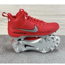 Nike Force Savage Pro 3 Red Football Cleats Ohio State Men Size 12 FJ5748-601