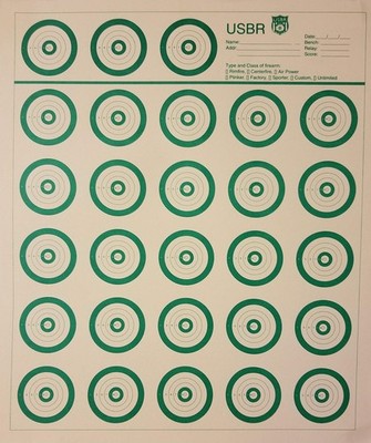 USBR Official Targets (United States Bench Rest) 50 Yard, Green, 16'' x 14'' (50)