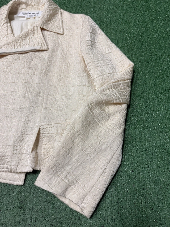 Chaqueta de Motocicleta COMME des GARCONS GIRL Mujer Talla Mediana Beige Crema Diseñador Foto 4 de 4