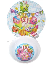 Shopkins Child’s Melamine Snack Plate Cereal Bowl Set Boys Girls 2013 Zak Y2
