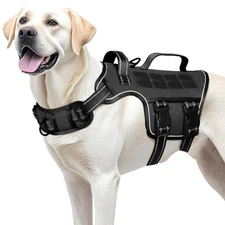Dog Harness for Large Dogs Heavy Duty, No Pull Tactical Dog Harness with Moll...