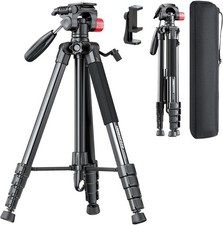 74"-Camera-Tripod, Porfessional Aluminum Heavy Duty Tripod Stand for Mirrorless