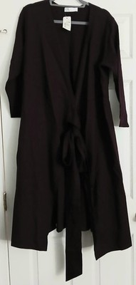 Pari Passu Belinda Dress Size 4 (US 18) Cabernet Wrap Tie Belt V-Neck NEW