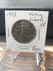 (1)Uncirculated 1943 Walking Liberty Silver Half Dollar 90% Silver