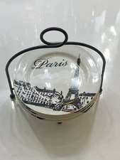 Ciroa Simple Serve 6 Inch Appetizer Plates with Carrier Paris Tower Set of 4