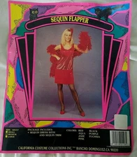 Costume FLAPPER Sequin Fringe M Red California Costume Collections Women's NEW