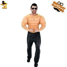 Muscle Suit Costume for Men Muscle Shirt Dress Up Party Strong Muscle Top