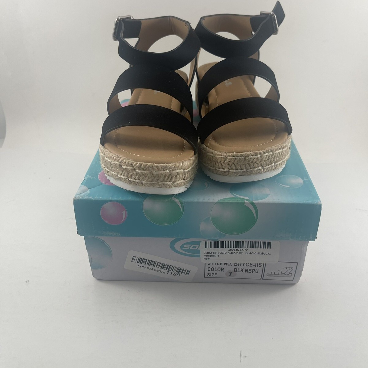 Soda BRYCE-2 Girls Open Toe Espadrille Platform Wedge Sandals