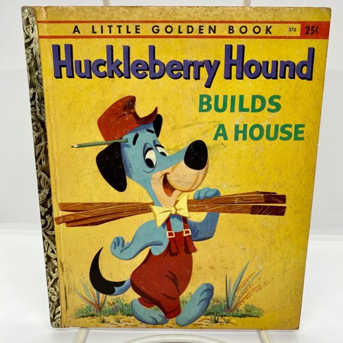 Lot of 2 Vintage Little Golden Books: Huckleberry Hound Builds Yogi Bear Hero - Picture 2 of 14