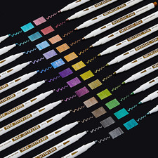 24 Metallic Marker Pens for DIY Calligraphy Coloring Drawing Crafting