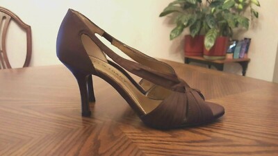 ELLEN TRACY Brown Satin High Heel Open Toe Dress Shoes Size 6.5 M | eBay ELLEN TRACY Brown Satin High Heel Open Toe Dress Shoes Size 6.5 M | eBay
