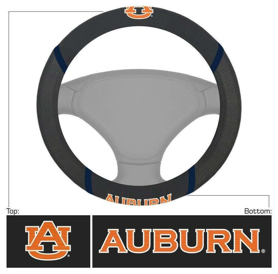 7pc NCAA Auburn Tigers Car Truck Floor Mats Steering Wheel Cover Headrest Covers - Image 4 of 4