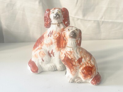 ANTIQUE VICTORIAN WALLY DOG STAFFORDSHIRE POTTERY