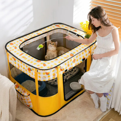 Portable Dog Playpen Sturdy Cat Playpen Pop up Pet Tent Folding Exercise Tent