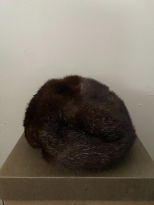 Antique Jacques Ferber Philadelphia Brown Mink Fur Hat With  display picture 1