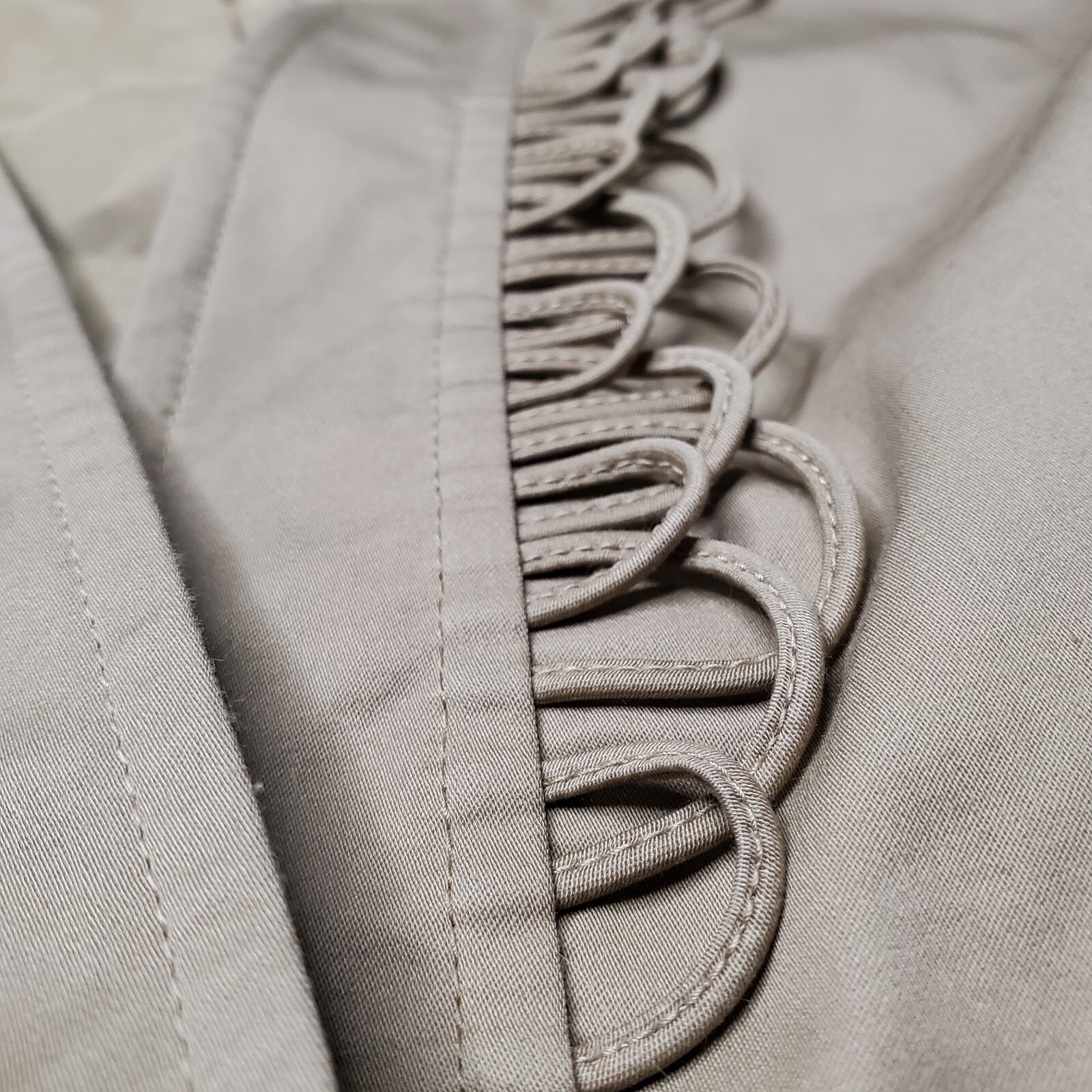 Talbots Beige Tan Loop Trim Hidden Button Long Sl… - image 5