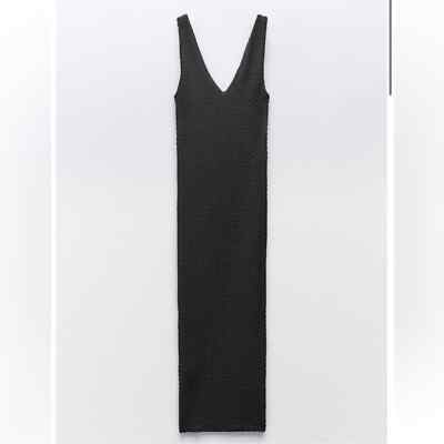 Zara Gray Textured Fitted Midi Dress(Size Large) | eBay