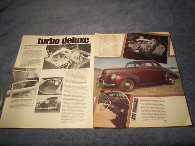 1940 Ford Deluxe Coupe Vintage Hot Rod Article ''Turbo Deluxe'' Flathead Power