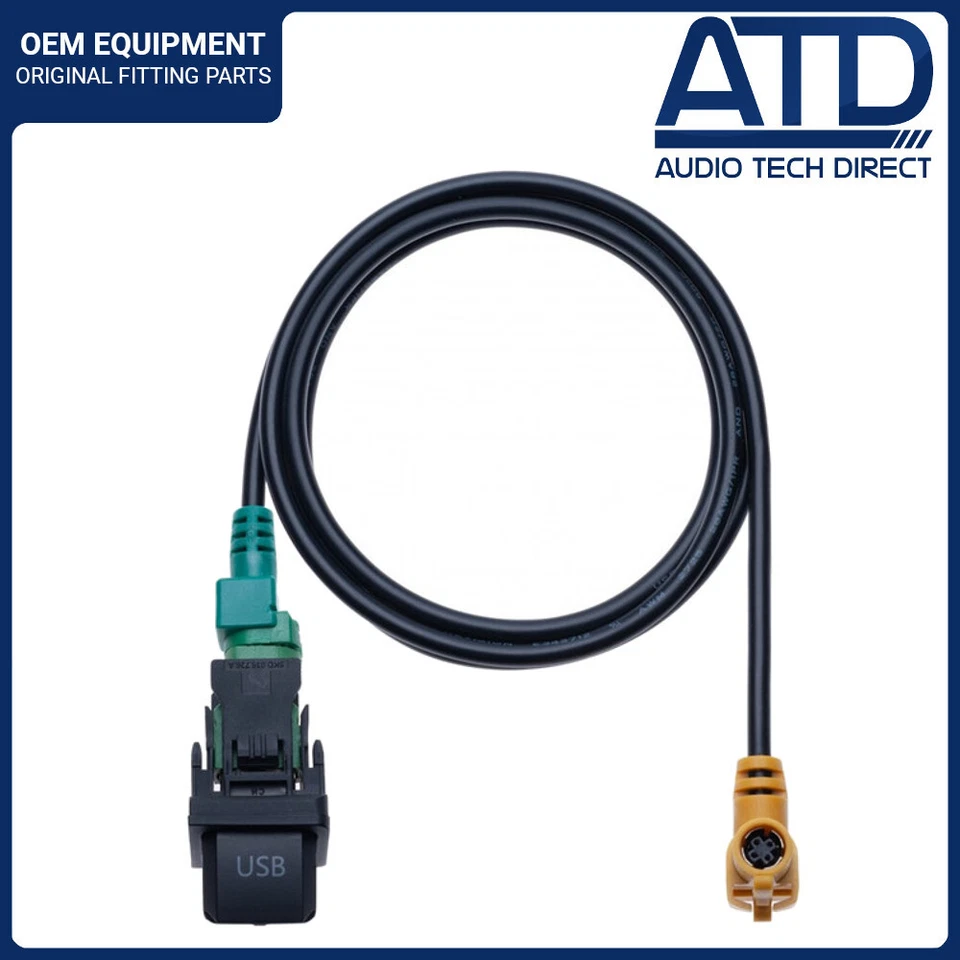 USB Port Pour VW Golf MK5 MK6 RNS510 RNS310 RCD510 5KD 035 726A Prise Câble Fil - Photo 1/4