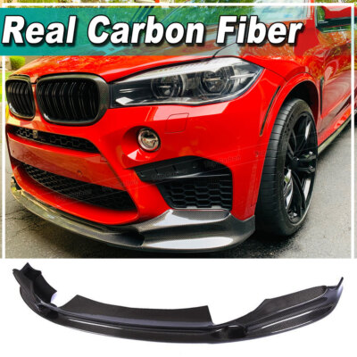 Fit for BMW X6M F86 X5M F85 14-18 REAL Carbon Front Bumper Lip Spoiler Splitter