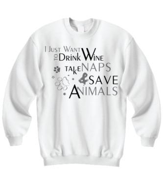 Funny Wine and Animal lover - Sweatshirt