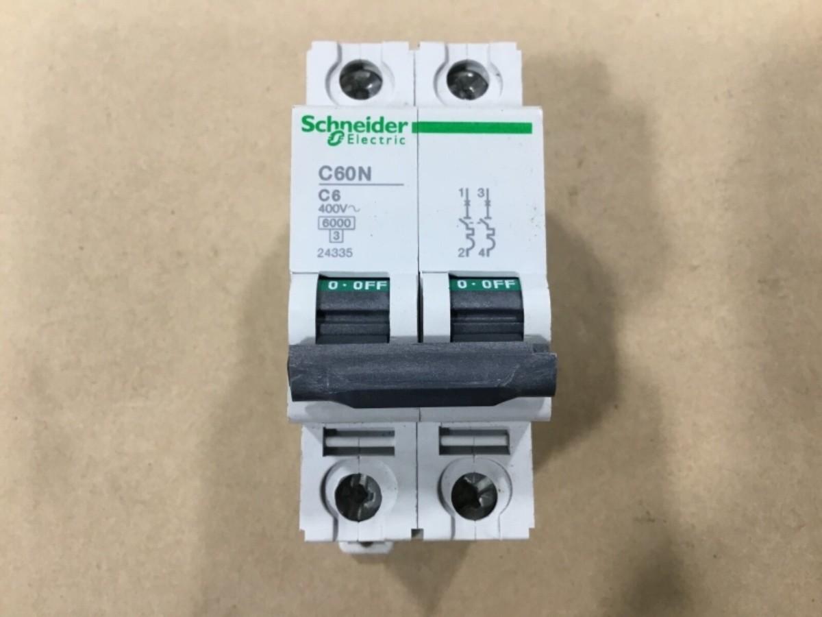 Lot Of 2 Schneider Electric C60N C6 Circuit Breaker 6A 2 Pole