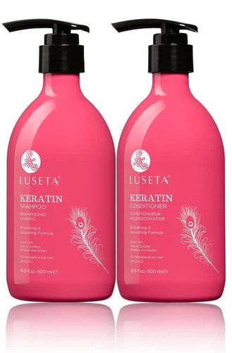 LUSETA KERATIN SMOOTH SHAMPOO AND CONDITIONER SLEEKNESS & PROTECTION