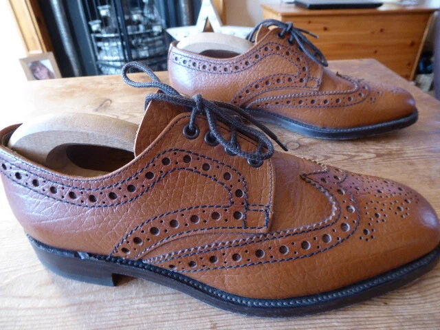 mens LOAKE nairn grain wingtip brogues size uk 9.5 great