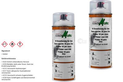 2x Colormatic Professional 1K Grundierung für Zink primer hellgrau 400ml