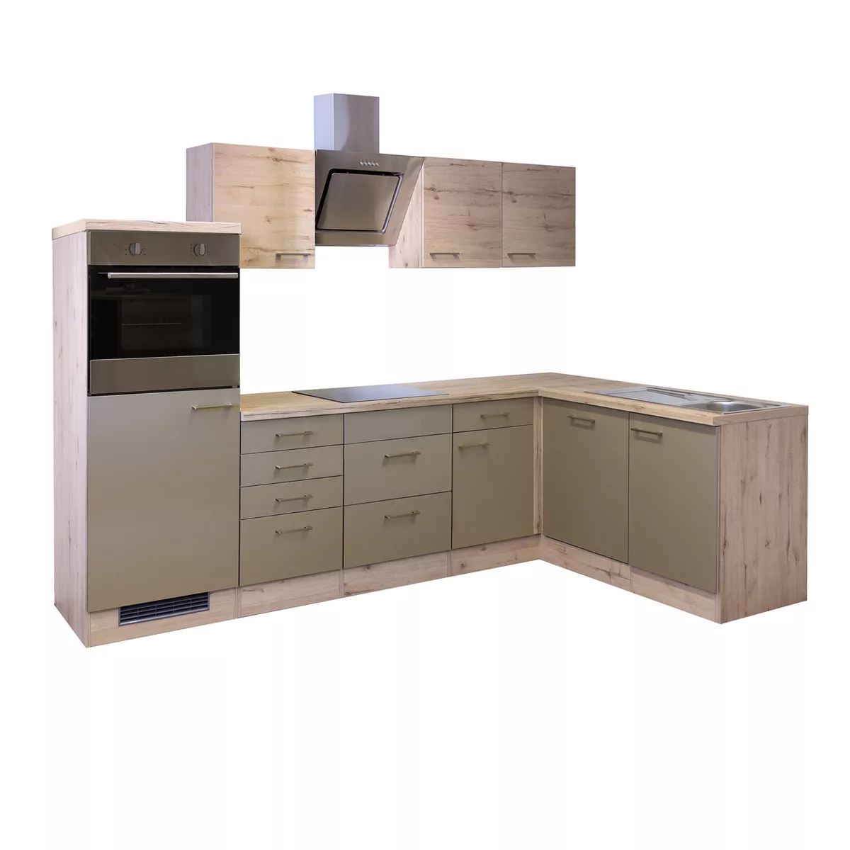 Eckküche RIVA - L-Küche mit E-Geräten - Breite 280 x 170 cm - Bronze  Metallic | eBay