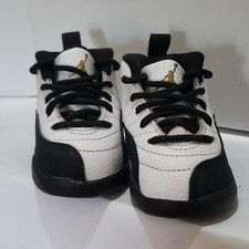 Nike Air Jordan 12 Retro Royalty Taxi Black White 850000-170 Toddler Size 4C EUC