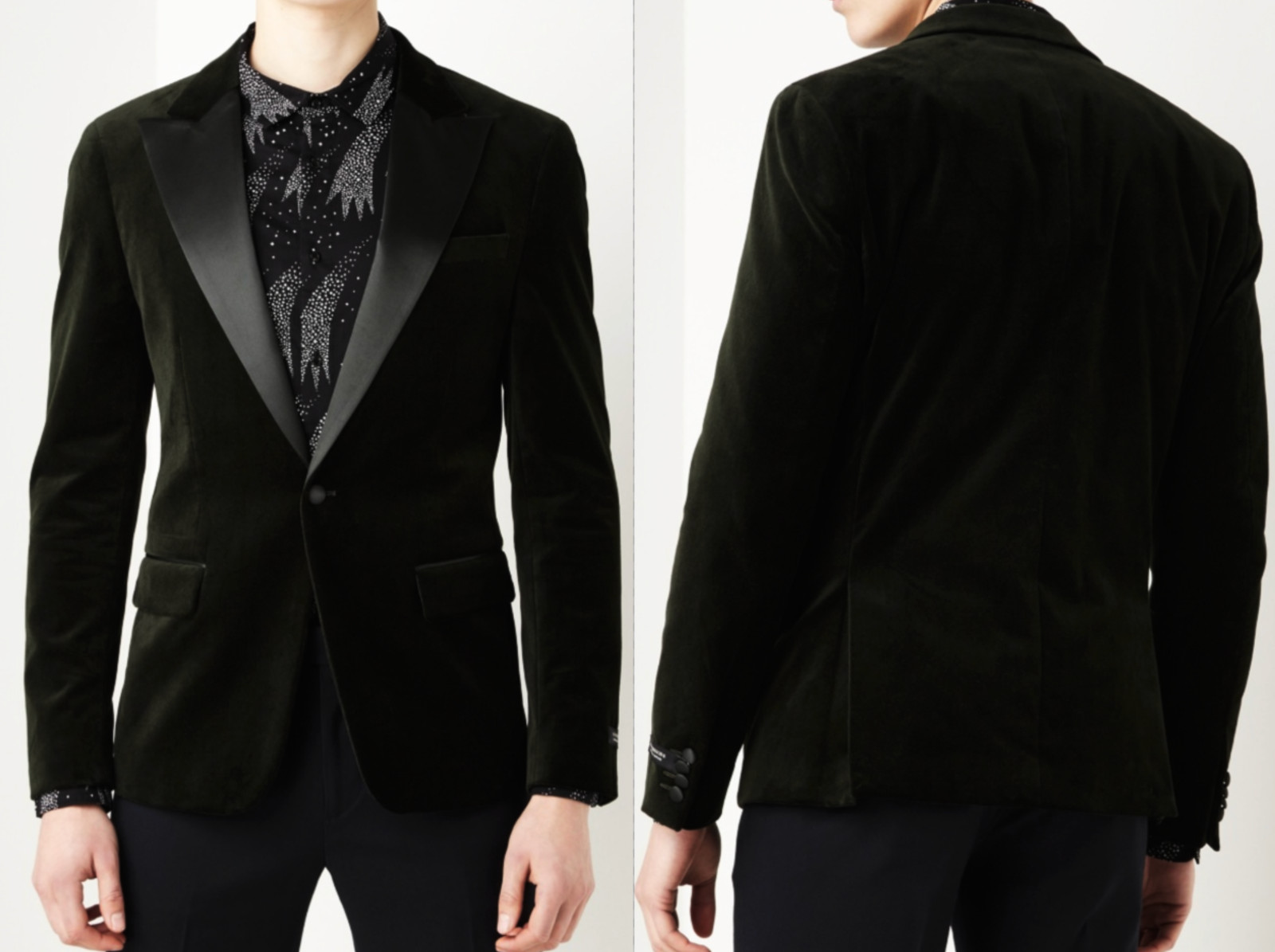 Scotch & Soda Satin Trimmed Velvet Smoking Blazer Tuxedo Jacket 46