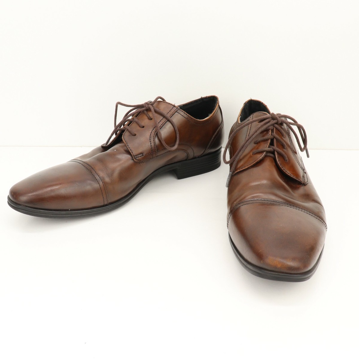 kenneth cole brown dress shoes Kenneth Cole Reaction In A Min-ute Brown Leather Oxfords Dress Shoes Men's  9.5 M