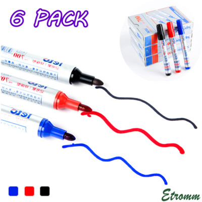 6PCS Waterproof Permanent Paint Marker Pen Car Tyre Tire Letter Rubber Xmas Gift