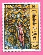 FRANCE - 2002 - YT3498**MNH - VITRAIL METZ - MARC CHAGALL - COTE 2€